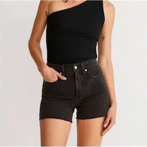 Madewell black high rise denim shorts 24" waist cotton jean shorts